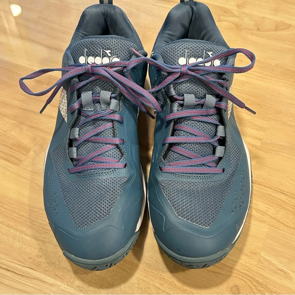 BLUSHIELD TORNEO 2 AG Diadora Blue and Red Athletic Shoes Size 10 - Picture 3 of 8